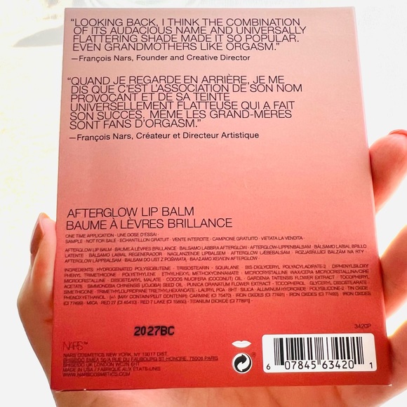 5 for 25⚡️ NARS Afterglow Lip Balm sample in Orgasm pink - Picture 2 of 7